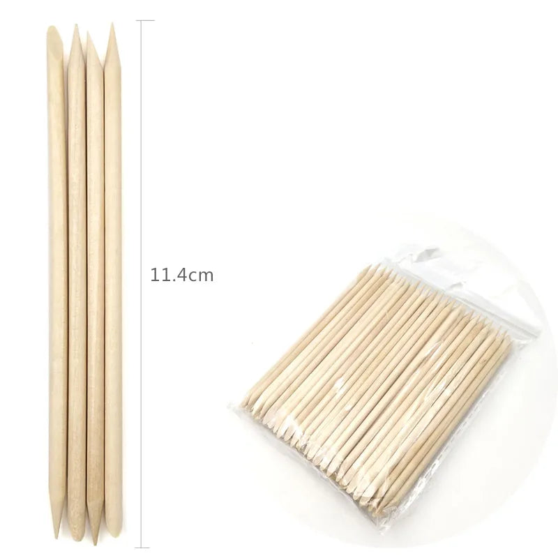 100Pcs Orange Wood Sticks