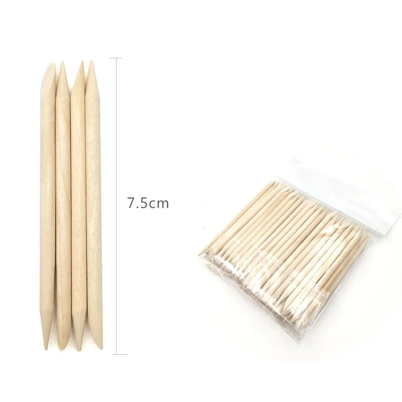 100Pcs Orange Wood Sticks