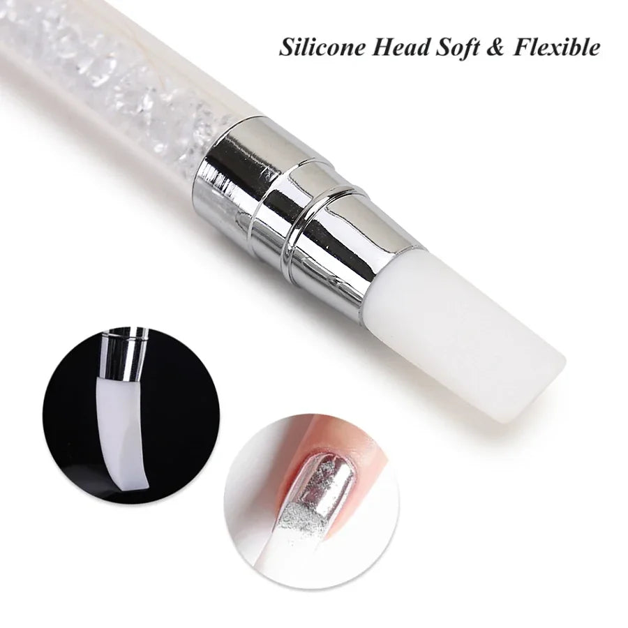 Dual-ended Silikon penna för chrome