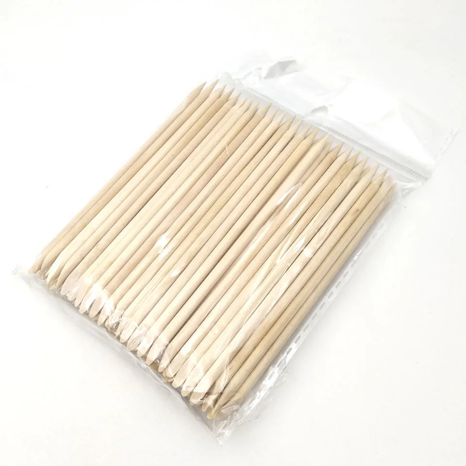 100Pcs Orange Wood Sticks