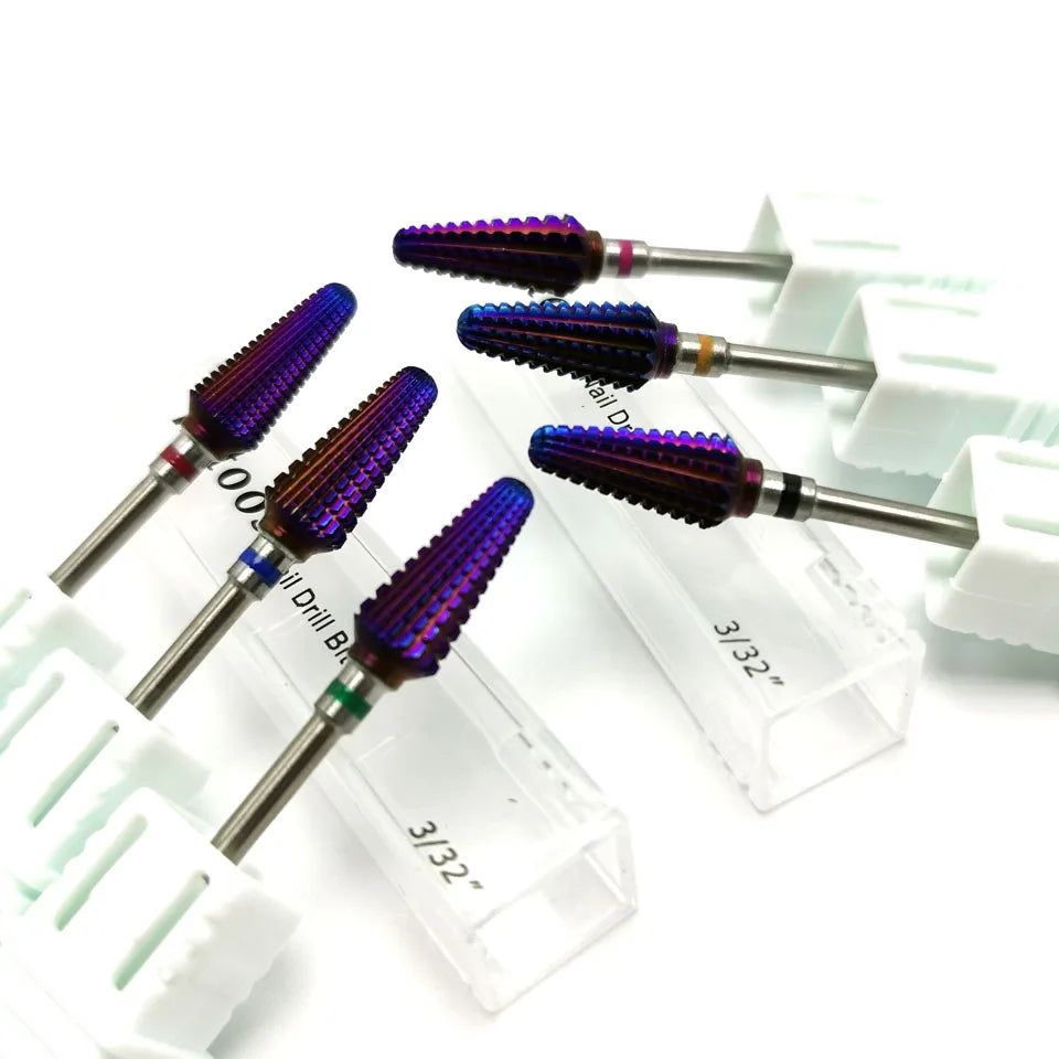 Purple Carbide Nail Drill Bits 3/32" Tornado