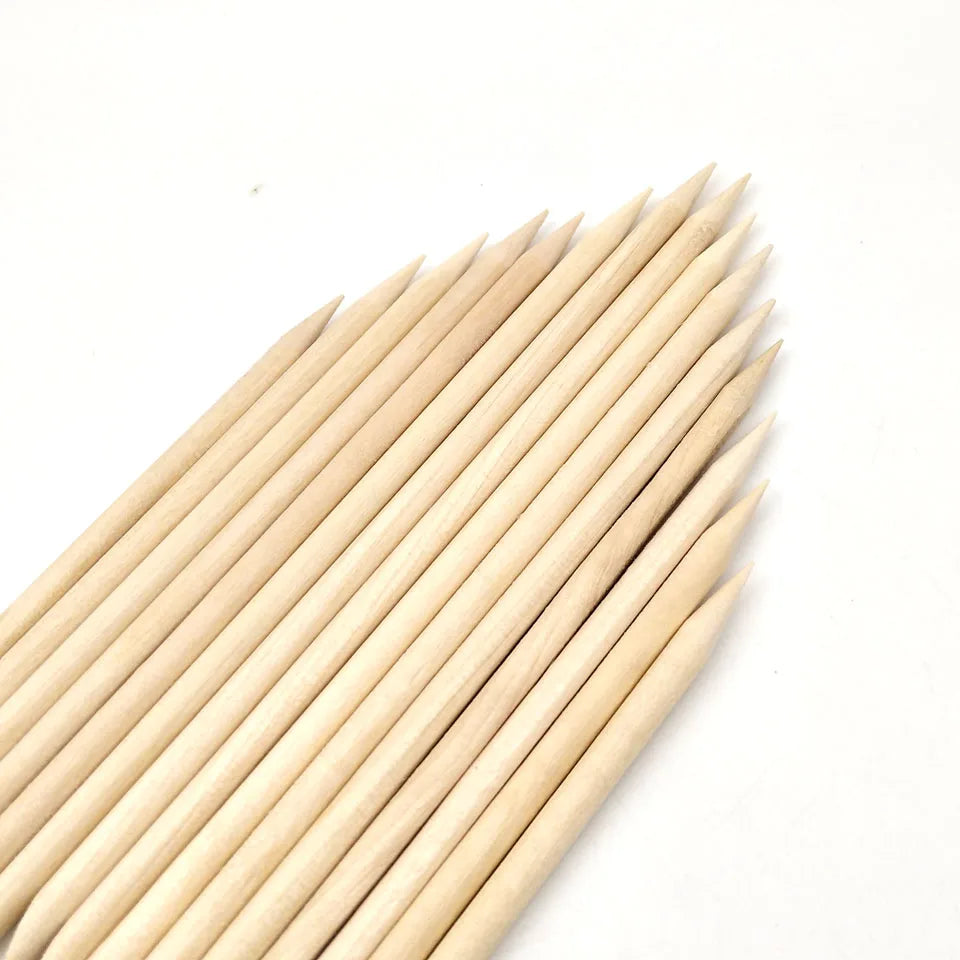 100Pcs Orange Wood Sticks