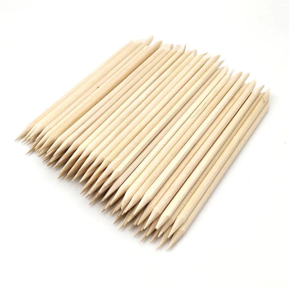 100Pcs Orange Wood Sticks