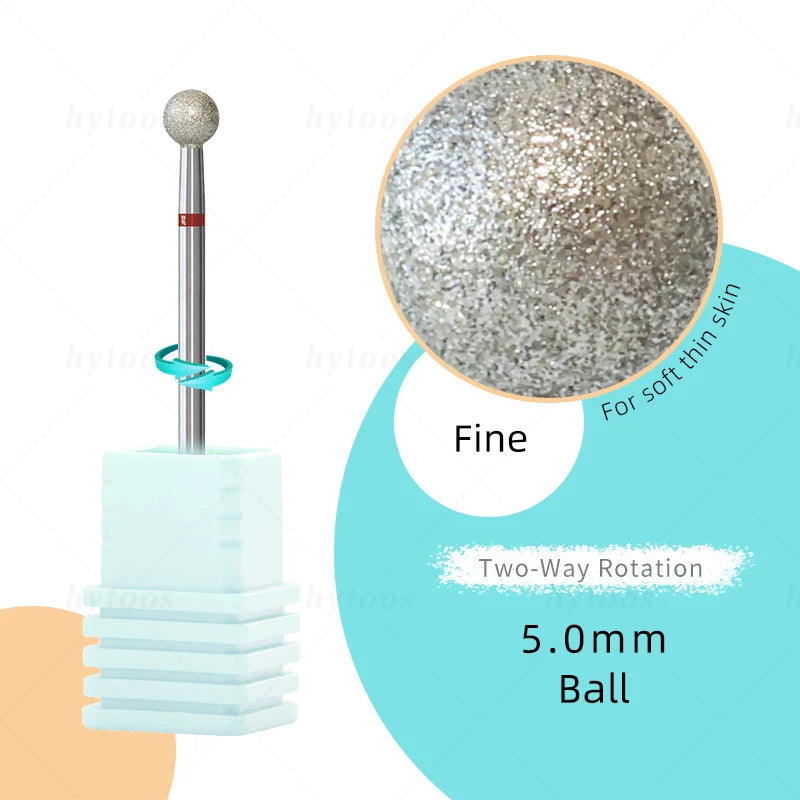5mm Ball Cuticle Clean Nail Drill Bit Russian Diamond