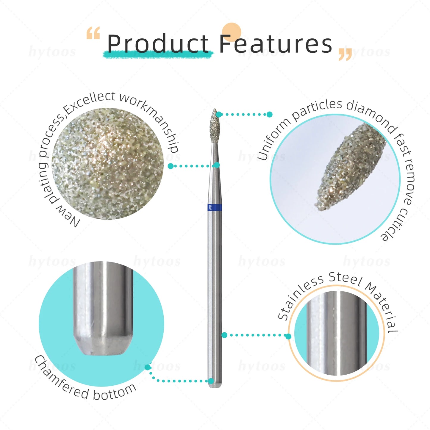 Diamond Cuticle Nail Drill Bits 2mm