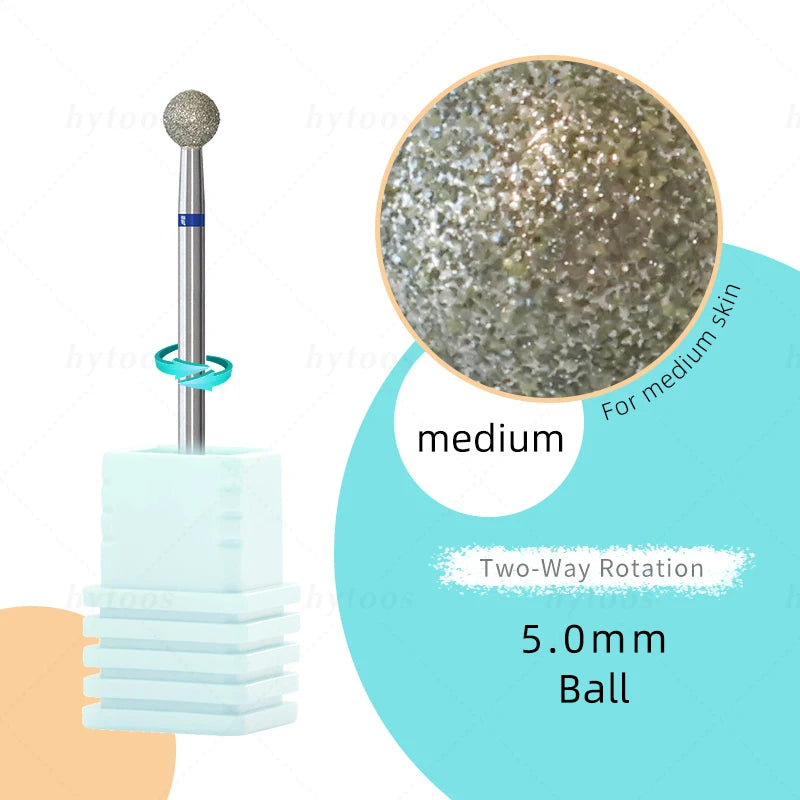 5mm Ball Cuticle Clean Nail Drill Bit Russian Diamond